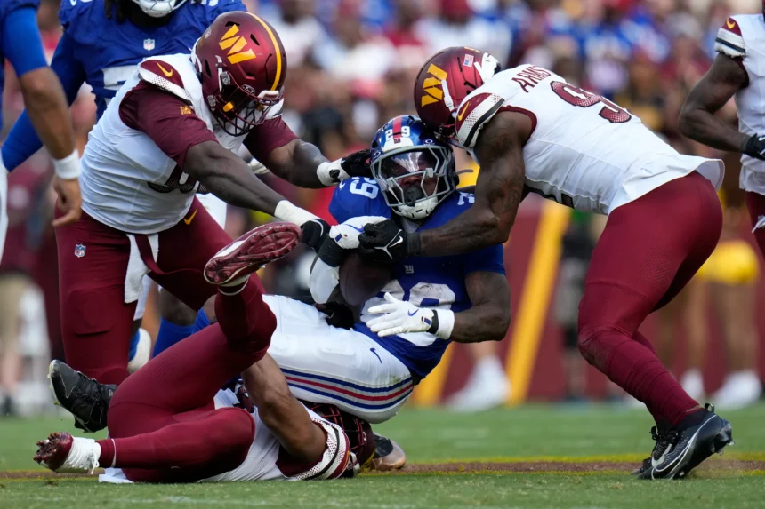New york giants vs washington commanders match player stats