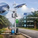 Self cleaning street light palm oil